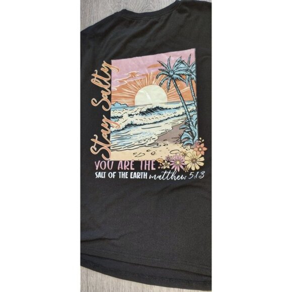 Stay‎ Salty You Are The Salt Of The Earth Matthew 5:13 Black Shirt Small 4 Shein - Picture 8 of 9